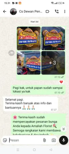 Testimonial Papan Bunga Pernikahan grand wisata bekasi